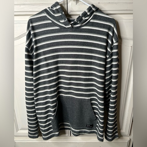 Hurley Other - Hurley Charcoal, white & green striped Hoodie